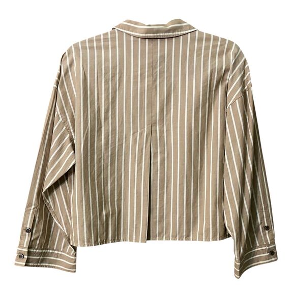 NWT Everlane the woven striped button down cropped pajama top - Picture 4 of 8